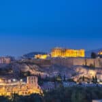 acropole athene nuit