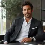 Homme élégant adoptant des habitudes style sans effort