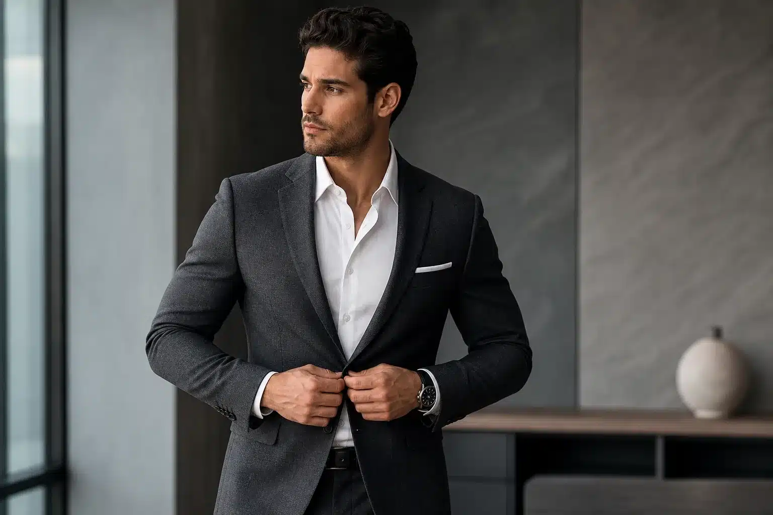 Homme en tenue élégante évitant erreurs vestimentaires pour confiance