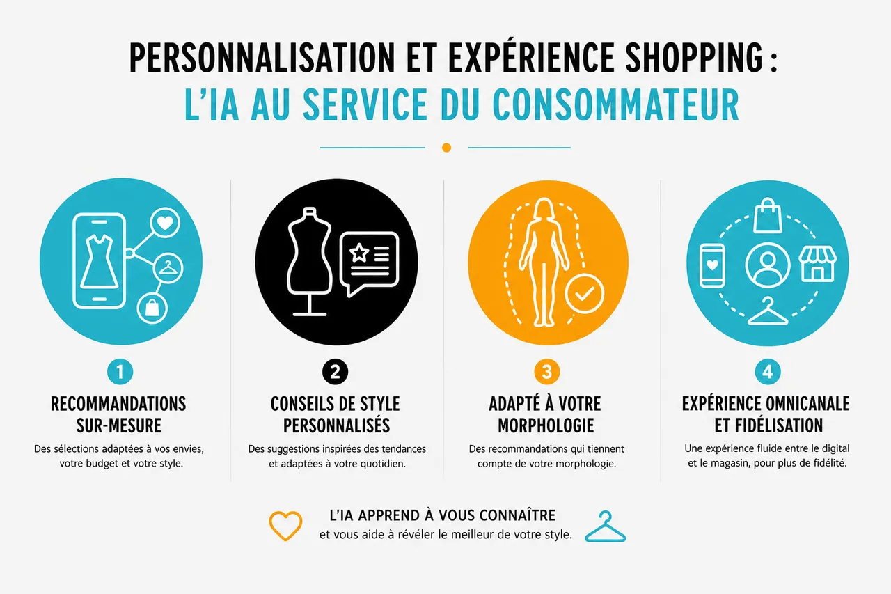 Mode et IA en 2026 : comment l’intelligence artificielle transforme notre façon de s’habiller , Personnalisation et expérience shopping : l’IA au service du consommateur