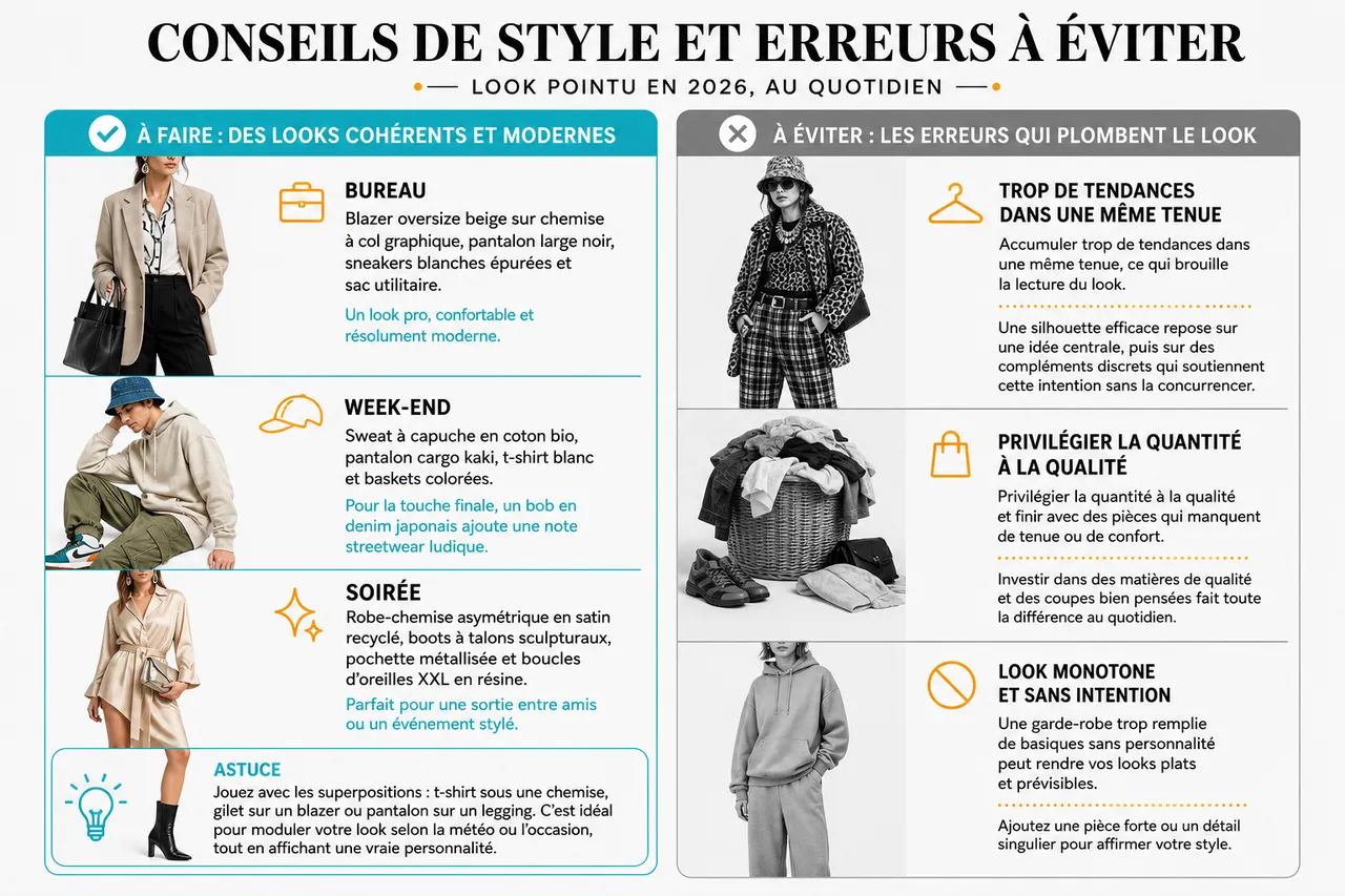 Mode fashion en 2026: pièces clés, faux pas et astuces pour un look pointu au quotidien , Conseils de style et erreurs à éviter
