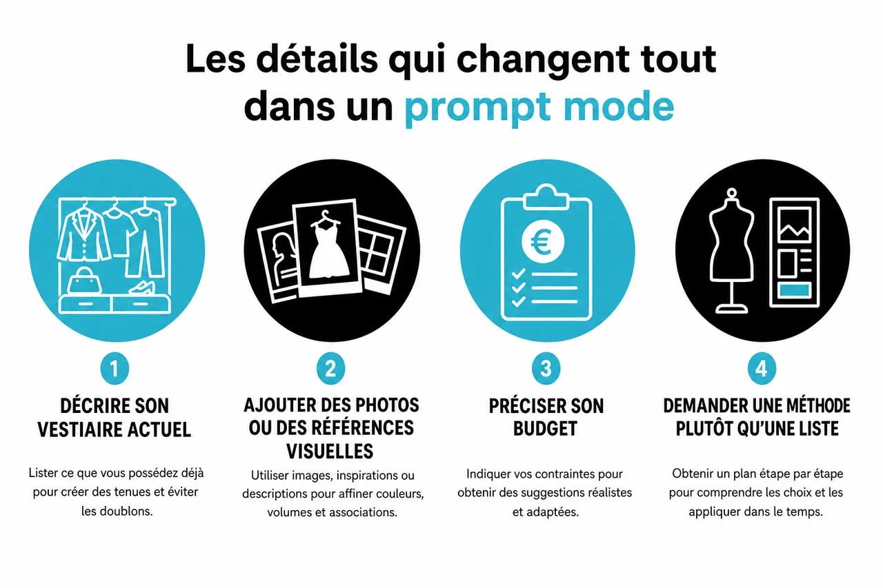 Les meilleurs conseils pour un relooking réussi avec ChatGPT , Les détails qui changent tout dans un prompt mode