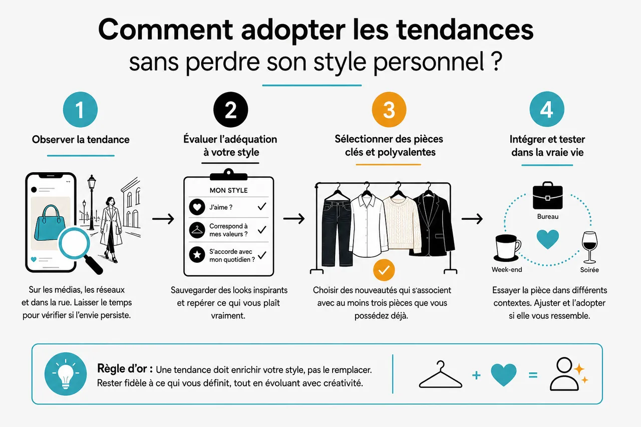 Tendance de mode ou style personnel, comment suivre les nouveautés sans perdre votre identité , Comment adopter les tendances sans perdre son style personnel?