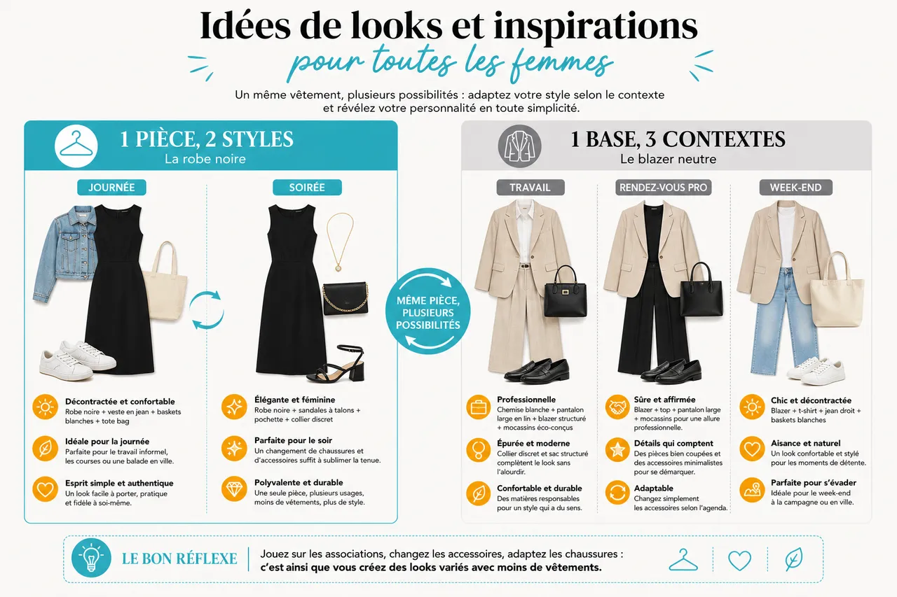 Femme et mode en 2026, comment composer une garde-robe moderne, féminine et durable , Idées de looks et inspirations pour toutes les femmes