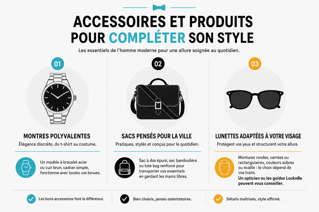 Homme à la mode avec 7 habitudes style qui changent tout sans effort , Accessoires et produits pour compléter son style