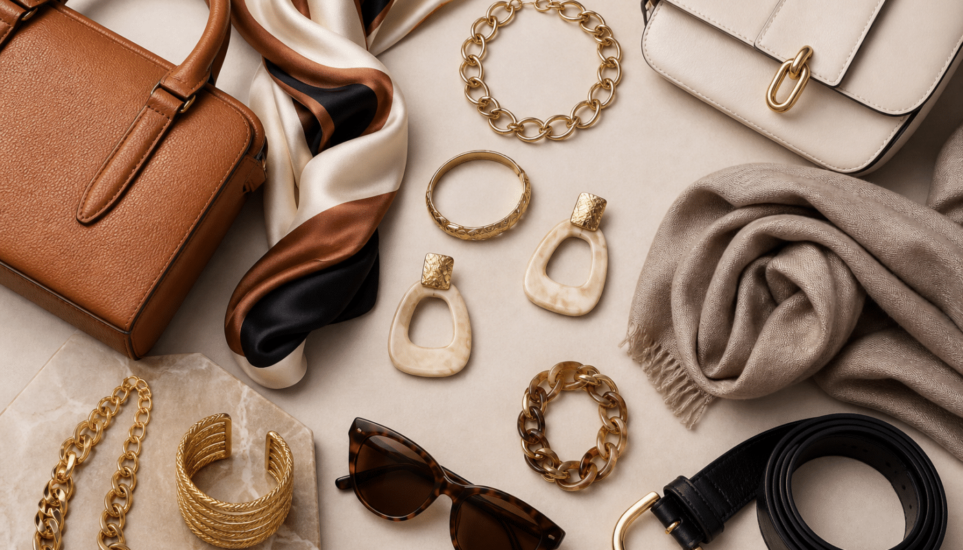 Accessoires de mode élégants transformant une tenue simple en look stylé