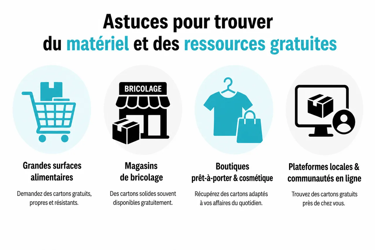 Déménager gratuitement: 7 astuces pour réduire vos frais à zéro , Astuces pour trouver du matériel et des ressources gratuites