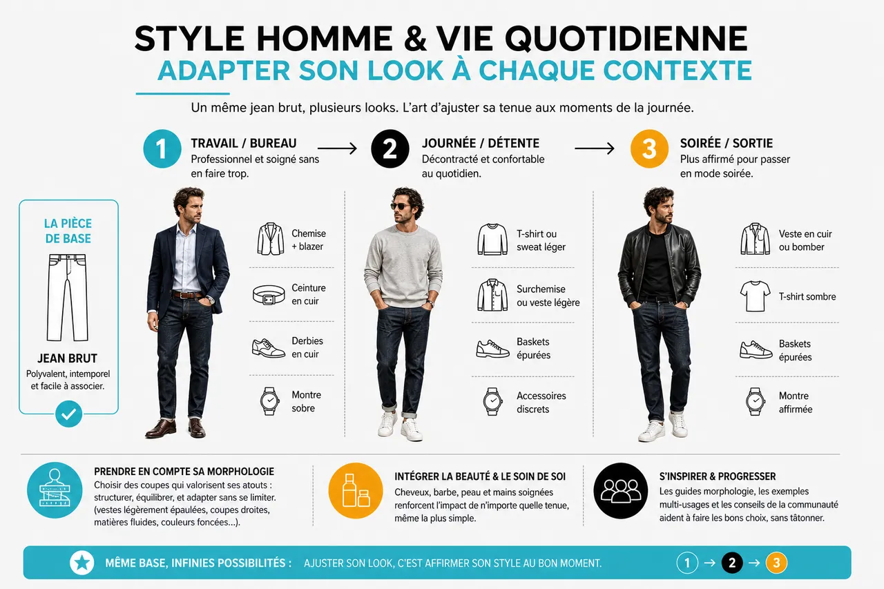 Style homme, par où commencer quand on n’a jamais vraiment pensé à ses vêtements? , Style homme et vie quotidienne: adapter son look à chaque contexte