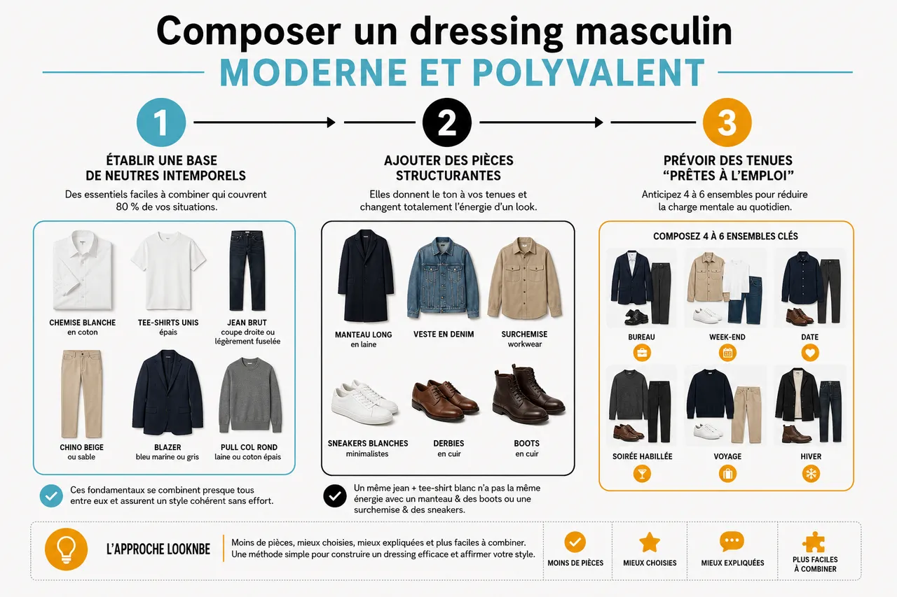 Homme et style avec 5 erreurs vestimentaires à éviter pour paraître plus affirmé , Composer un dressing masculin moderne et polyvalent