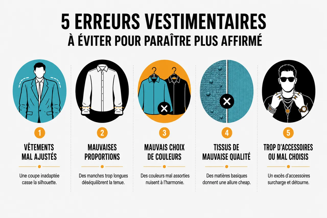 Homme et style avec 5 erreurs vestimentaires à éviter pour paraître plus affirmé , 5 erreurs vestimentaires à éviter pour paraître plus affirmé