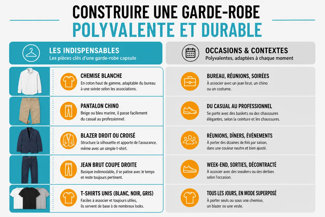 Style pour homme et manière de construire une garde-robe capsule qui fonctionne en toute occasion , Construire une garde-robe polyvalente et durable