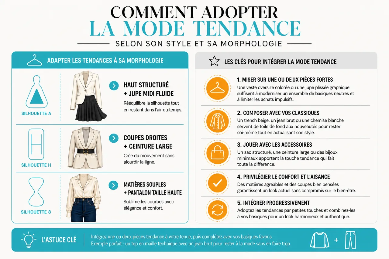 Mode tendance et astuces pour repérer les vraies pièces fortes parmi les effets de buzz , Comment adopter la mode tendance selon son style et sa morphologie
