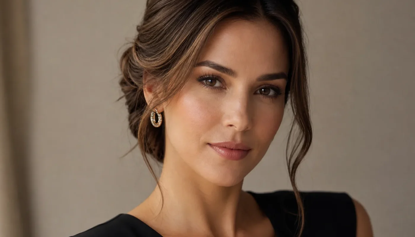 Visage rond avec coiffure maquillage et accessoires pour affinage