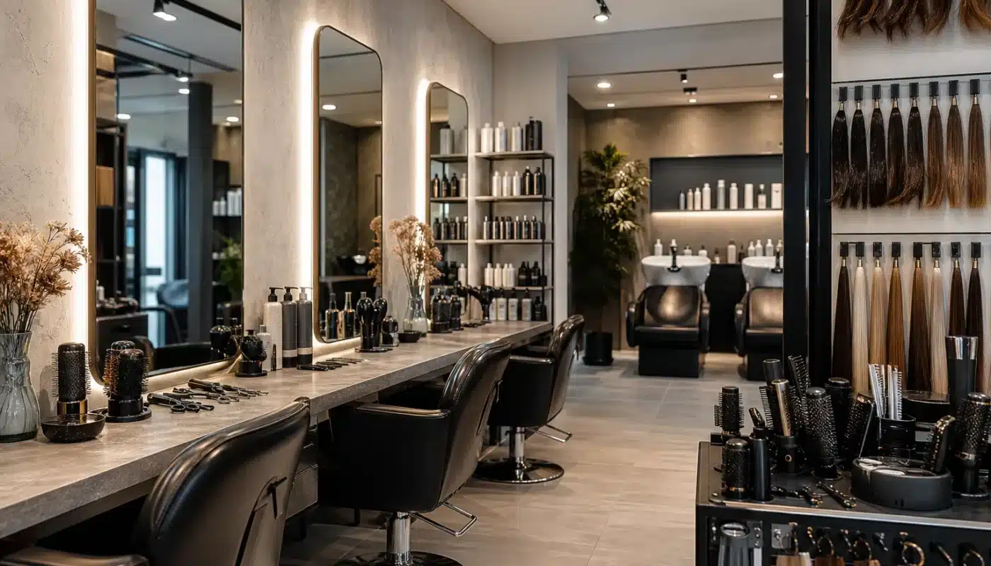 Visage féminin avec différentes coupes de cheveux tendance selon forme