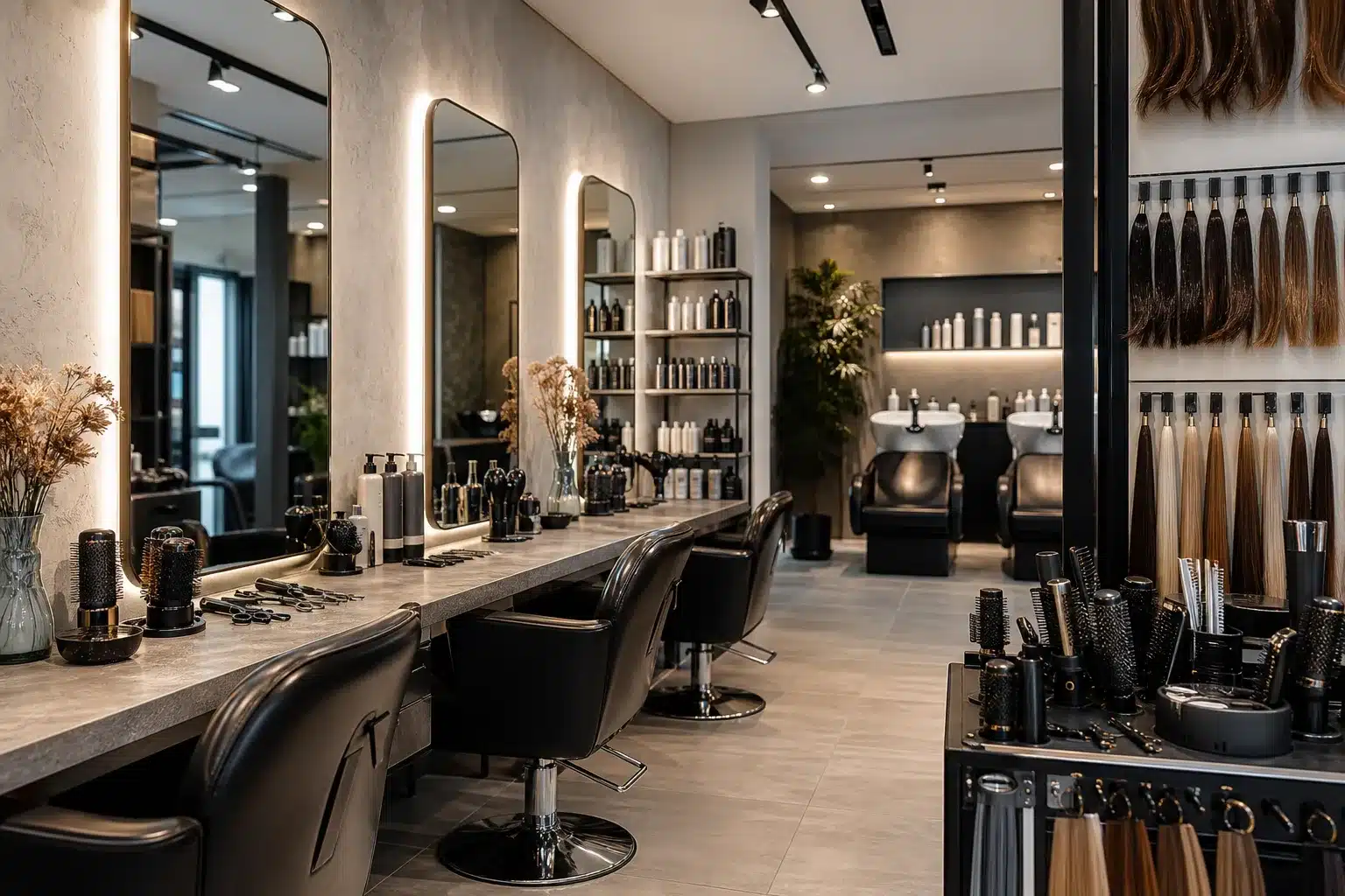 Visage féminin avec différentes coupes de cheveux tendance selon forme