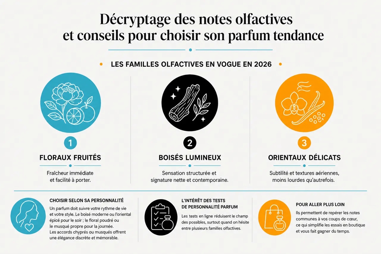 7 parfums femme tendance à connaître avant de choisir le vôtre , Décryptage des notes olfactives et conseils pour choisir son parfum tendance