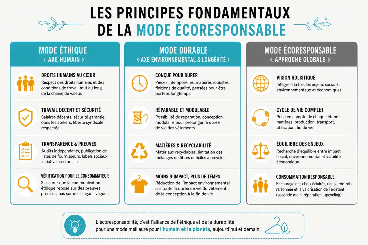 Mode écoresponsable pour débuter sans tomber dans les faux pas les plus courants , Les principes fondamentaux de la mode écoresponsable