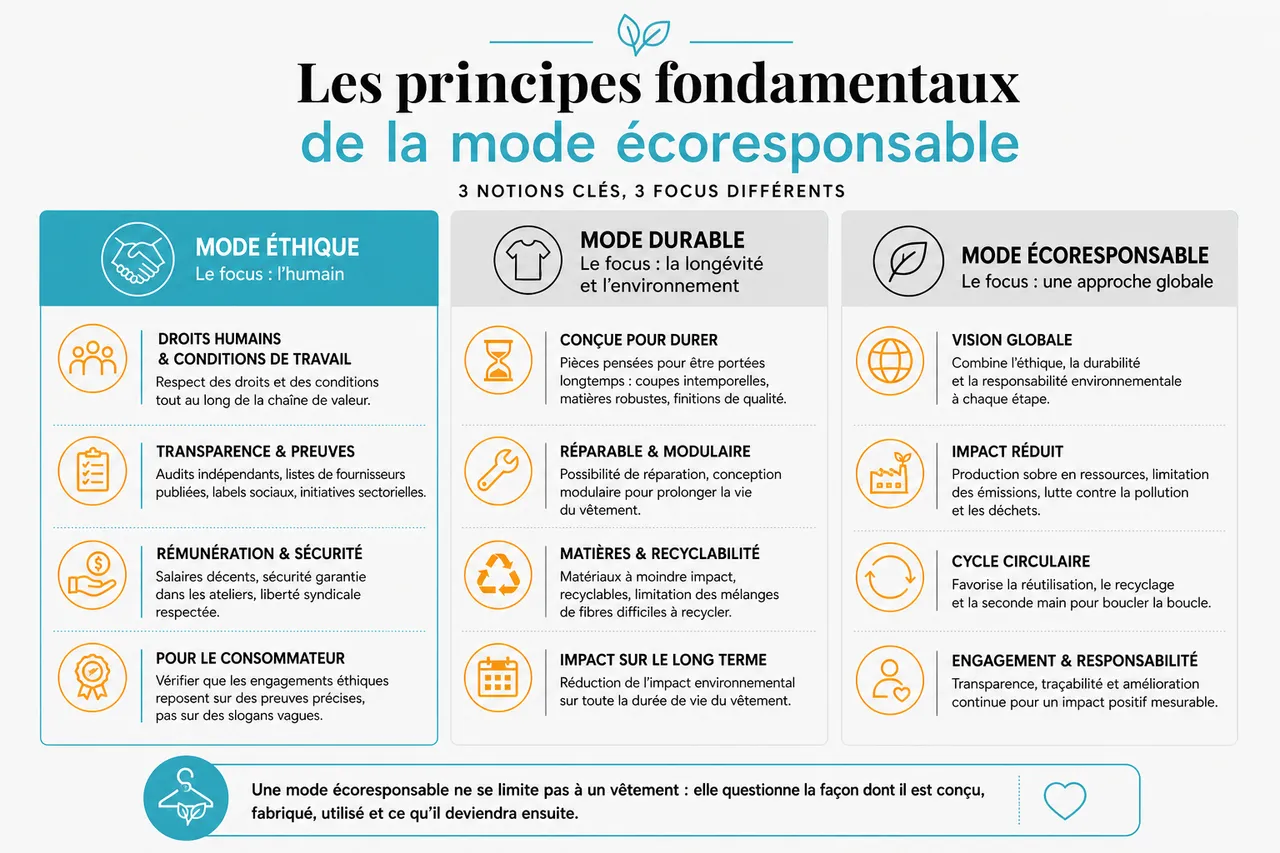 Mode écoresponsable pour débuter sans tomber dans les faux pas les plus courants , Les principes fondamentaux de la mode écoresponsable