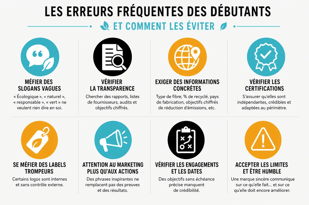 Mode écoresponsable pour débuter sans tomber dans les faux pas les plus courants , Les erreurs fréquentes des débutants et comment les éviter