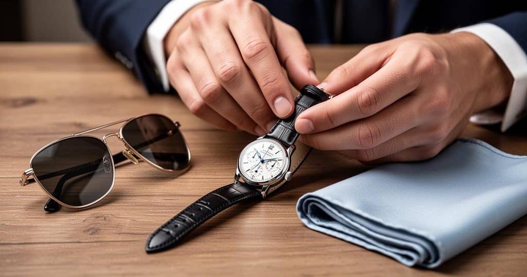 Montre homme bracelet cuir noir